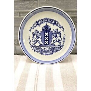 Vintage‎ Zenith Gouda 1975 Signed Delfts 234 Plate Amsterdam Blue White Crown